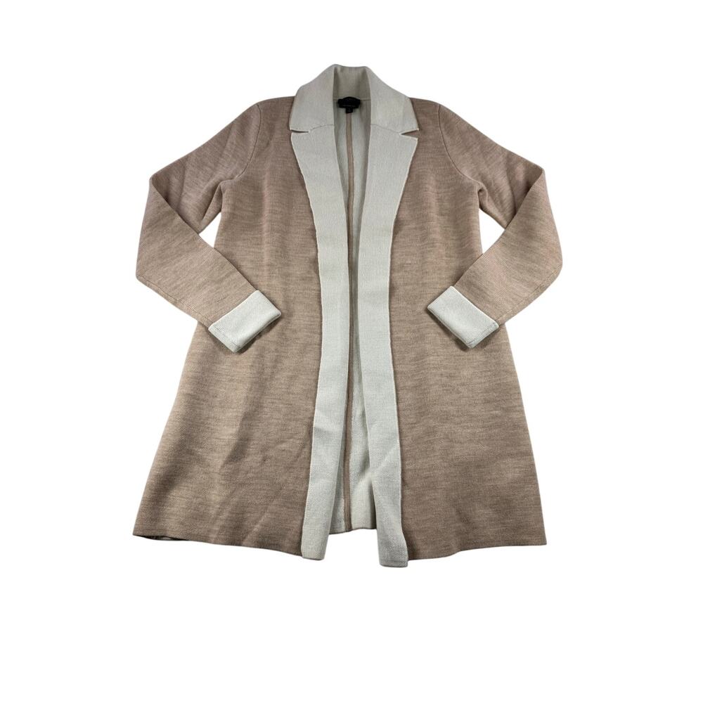 Talbots Petites Sweater Blazer XSP Tan Pure Merino Wool Knit Jacket XS Camel